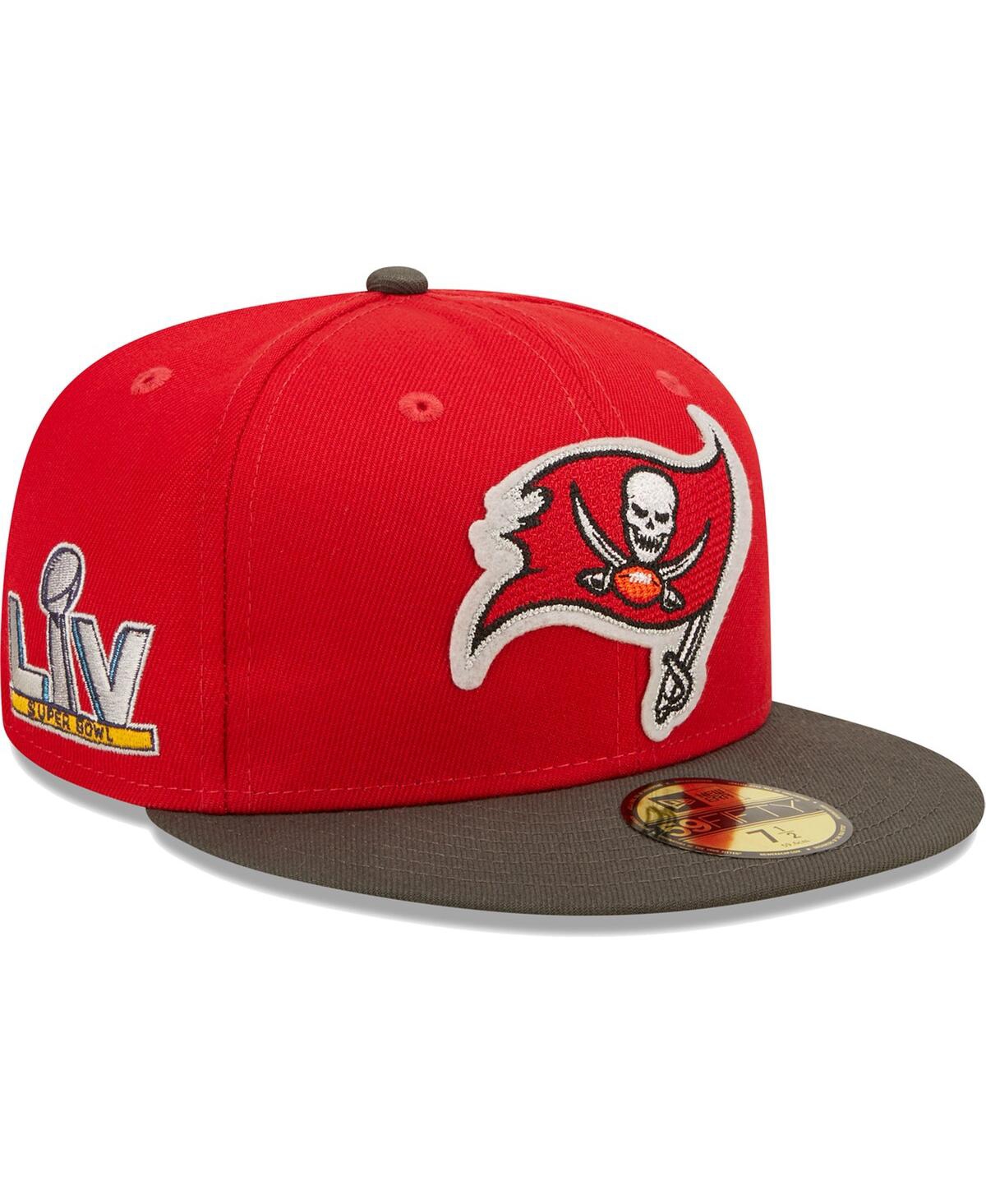 Men's New Era Pewter Tampa Bay Buccaneers Super Bowl Lv Letterman 59Fifty Fitted Hat - Pewter