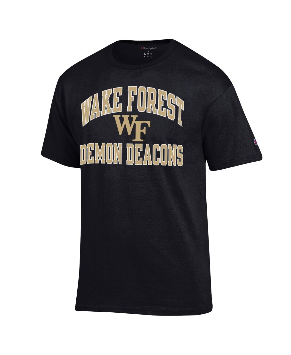 Champion Men's  Black Wake Forest Demon Deacons High Motor T-shirt In Black