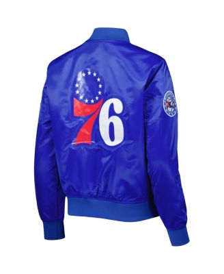 Women's Royal Philadelphia 76ers Classics Satin Full-Snap Jacket