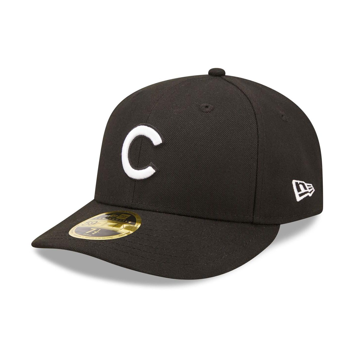 Мужская кепка New Era Chicago Cubs Black and White Low Profile 59FIFTY Fitted Hat — фото 1