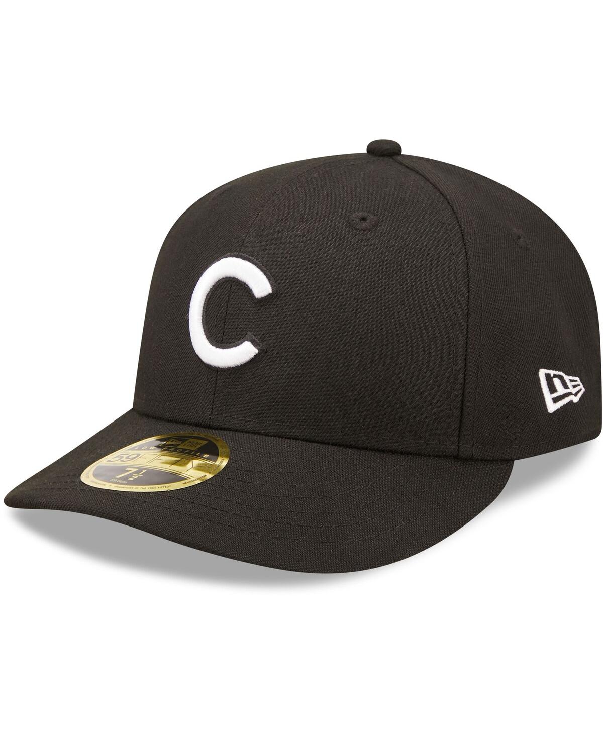 NEW ERA MEN'S NEW ERA CHICAGO CUBS BLACK AND WHITE LOW PROFILE 59FIFTY FITTED HAT 