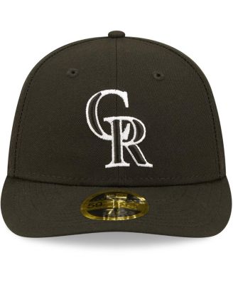 Men's Colorado Rockies Black and White Low Profile 59FIFTY Fitted Hat