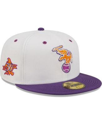 Men's White, Purple Oakland Athletics 30Th Season Grape Lolli 59Fifty Fitted Hat