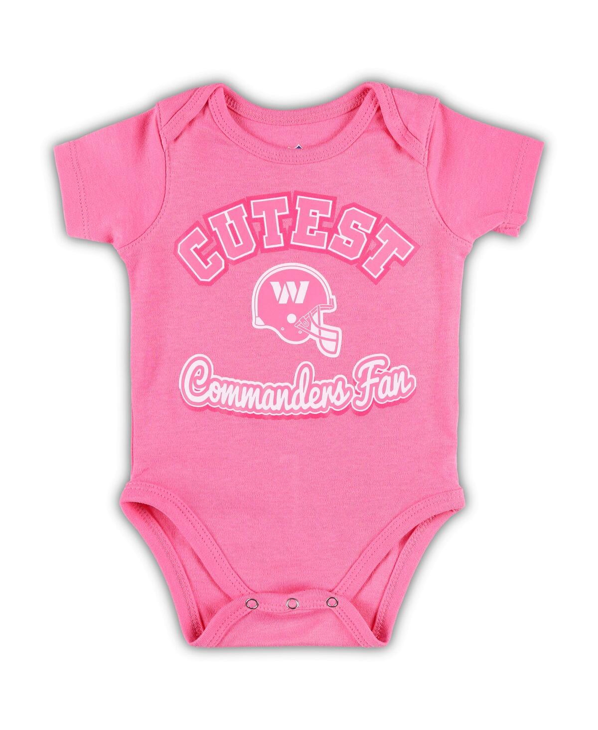 Outerstuff Babies' Girls Newborn And Infant Pink Washington Commanders Cutest Fan Bodysuit