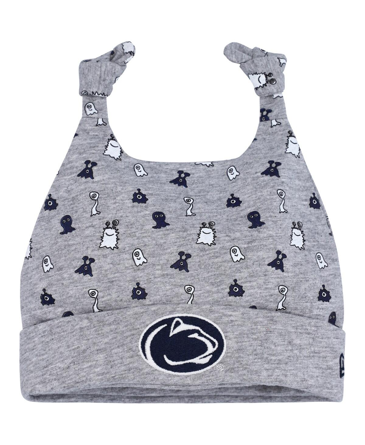 New Era Babies' Newborn And Infant Boys And Girls  Heather Gray Penn State Nittany Lions Critter Cuffed Knit