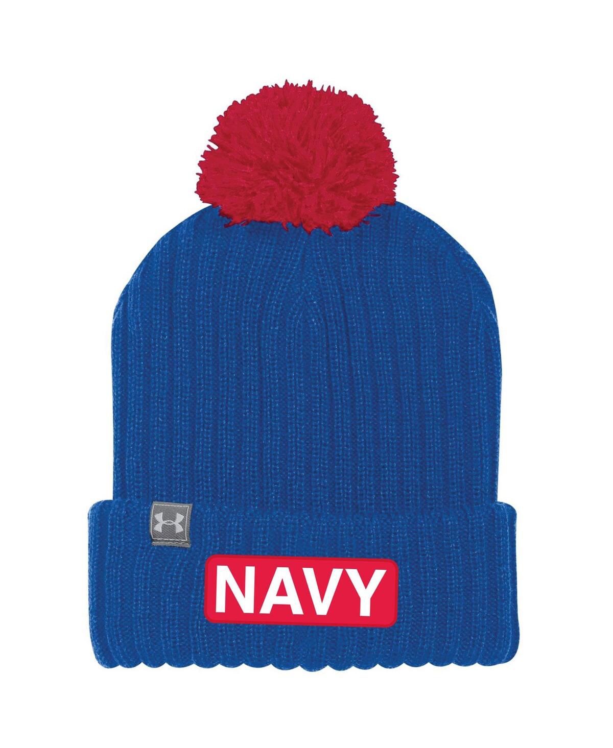 Under Armour Men's  Royal Navy Midshipmen 2022 Special Games Nasa Cuffed Knit Hat With Pom