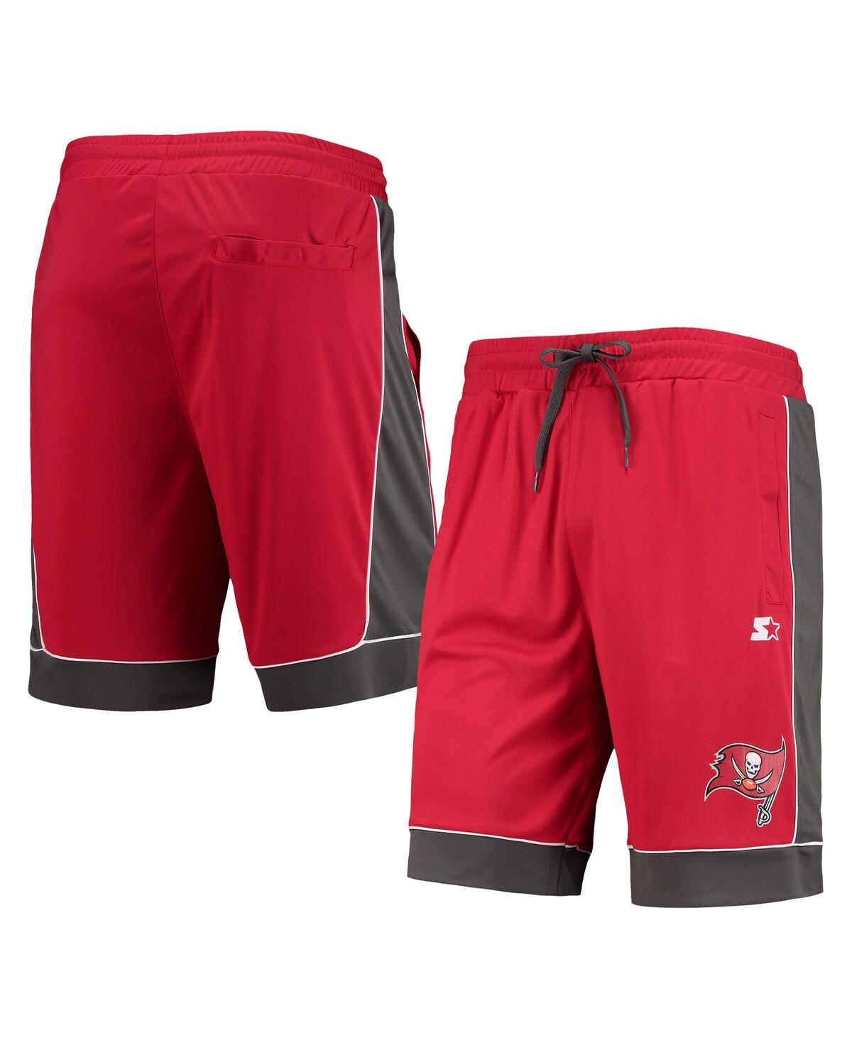 Starter Men's  Red, Pewter Tampa Bay Buccaneers Fan Favorite Fashion Shorts In Red,pewter