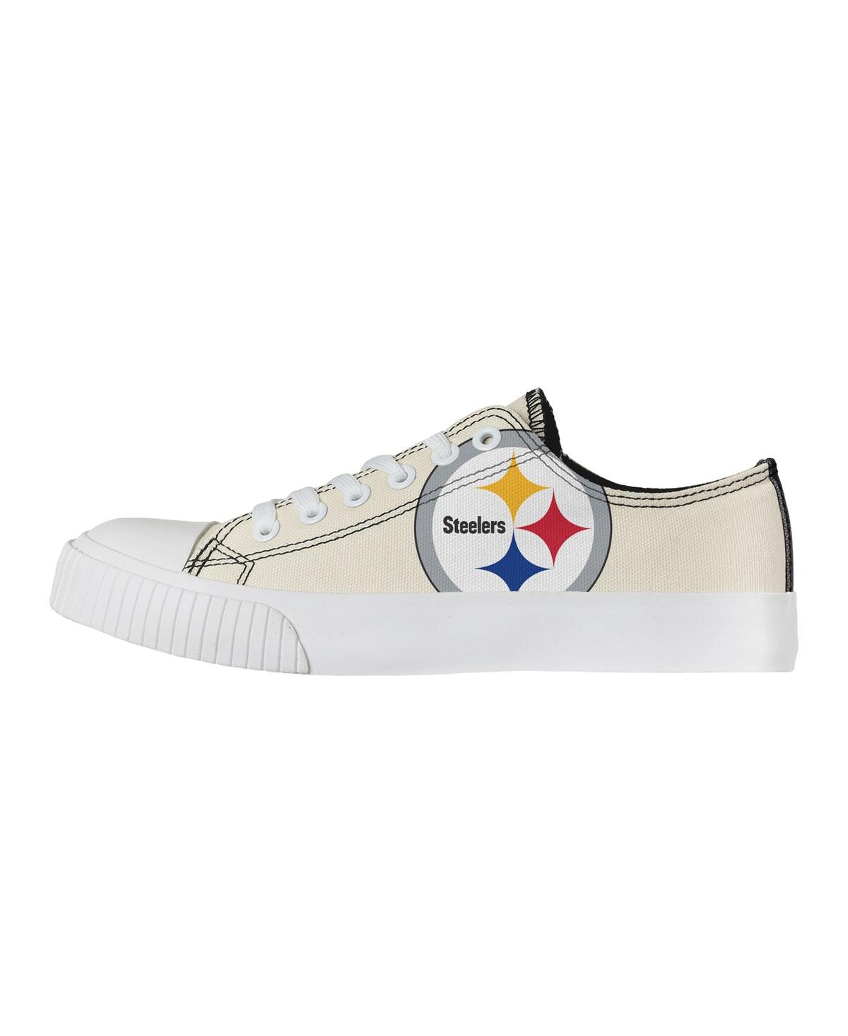 Women's Foco Cream Pittsburgh Steelers Low Top Canvas Shoes - Cream