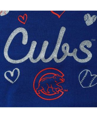 Girls Newborn and Infant Royal Chicago Cubs 3-Piece Home Plate Bodysuit Bib and Booties Set