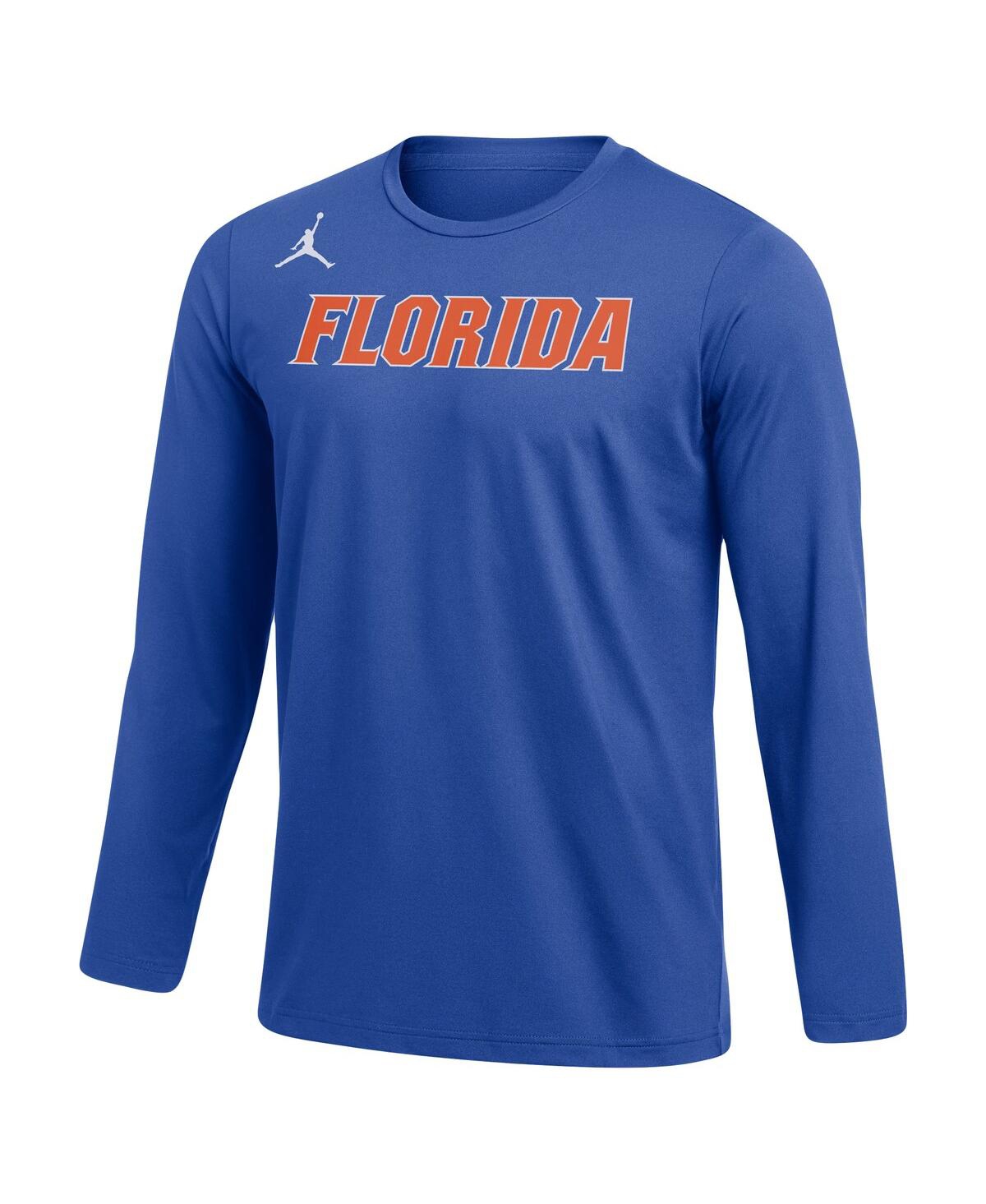 Shop Jordan Men's  Royal Florida Gators Logo Practice Performance Long Sleeve T-shirt