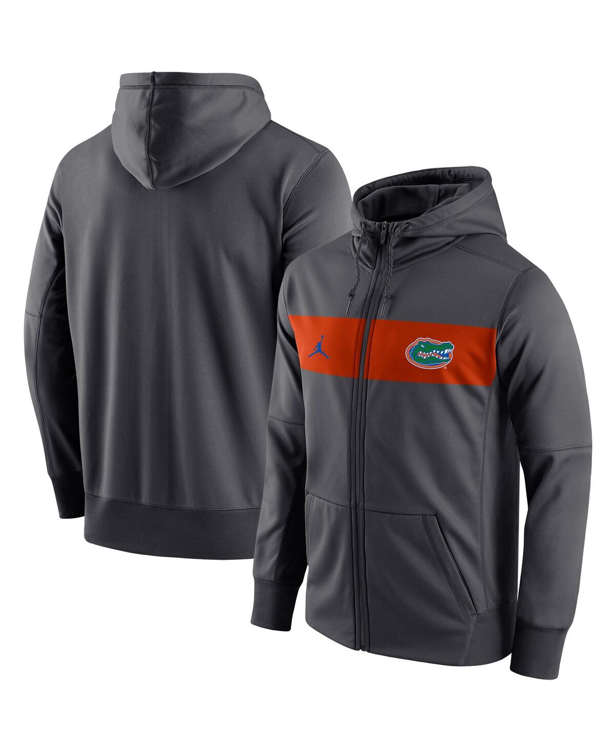 Men's JordanFlorida Gators Logo Performance Full-Zip Hoodie - Anthracite