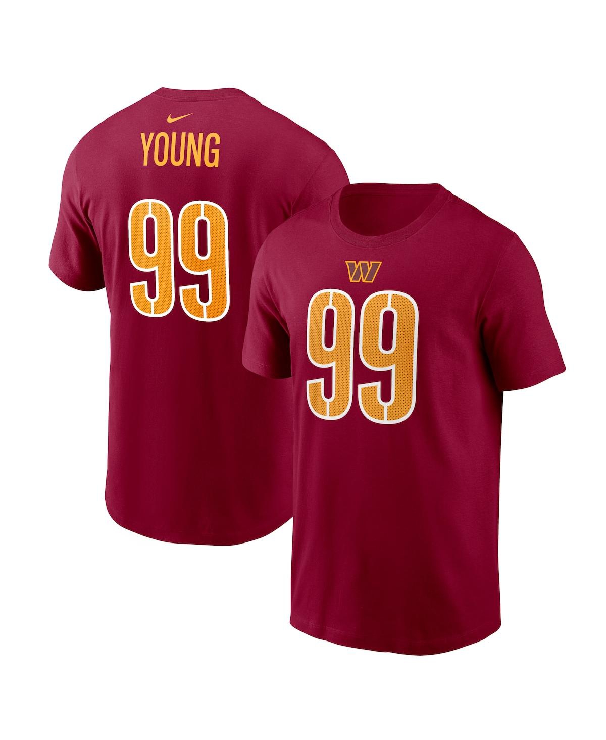 Nike Men's  Chase Young Burgundy Washington Commanders Player Name And Number T-shirt
