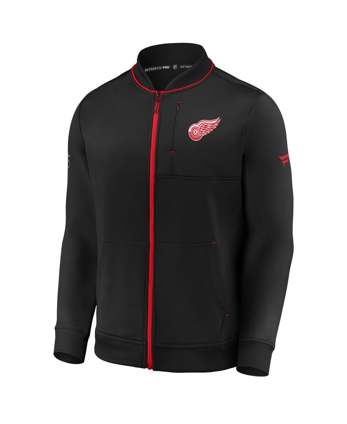 Shop Fanatics Men's  Black Detroit Red Wings Authentic Pro Locker Room Full-zip Jacket