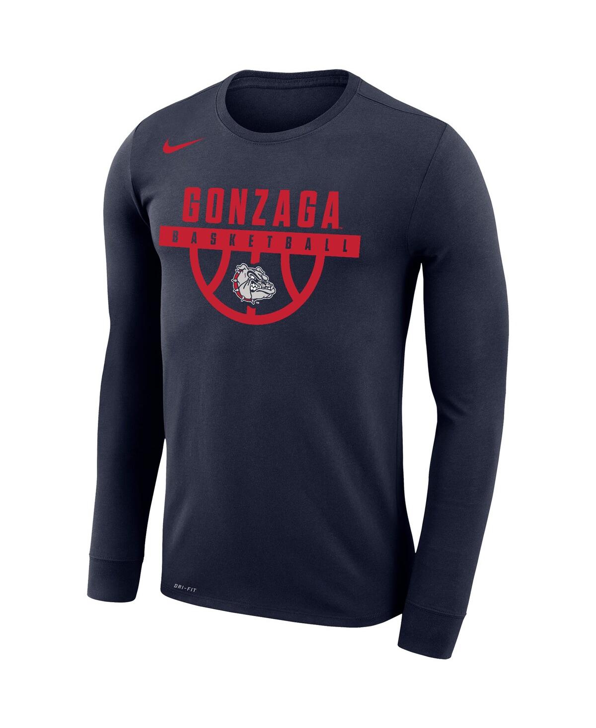 Men's NikeGonzaga Bulldogs Basketball Drop Legend Long Sleeve Performance T-shirt - Navy