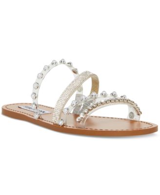 steve madden women's just rhinestone vinyl sandals