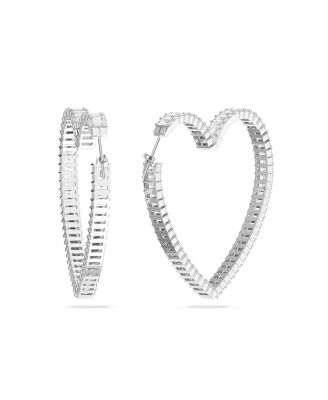 Swarovski Crystal Heart Large Matrix Hoop Earrings