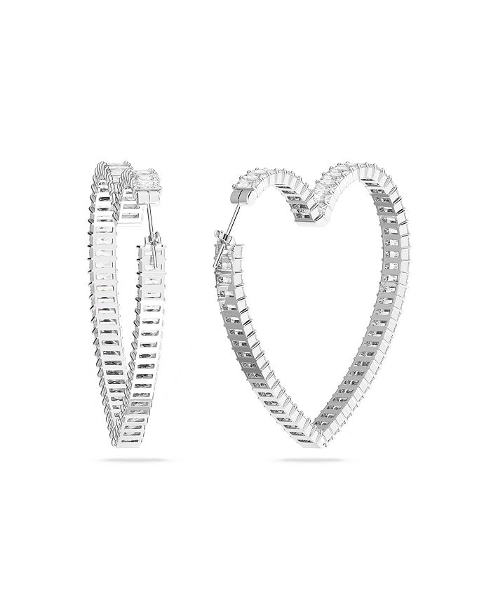 Swarovski Crystal Heart Large Matrix Hoop Earrings Macy's