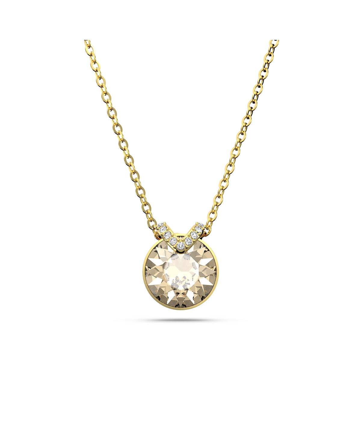Shop Swarovski Crystal Round Cut Bella V Pendant Necklace In Gold