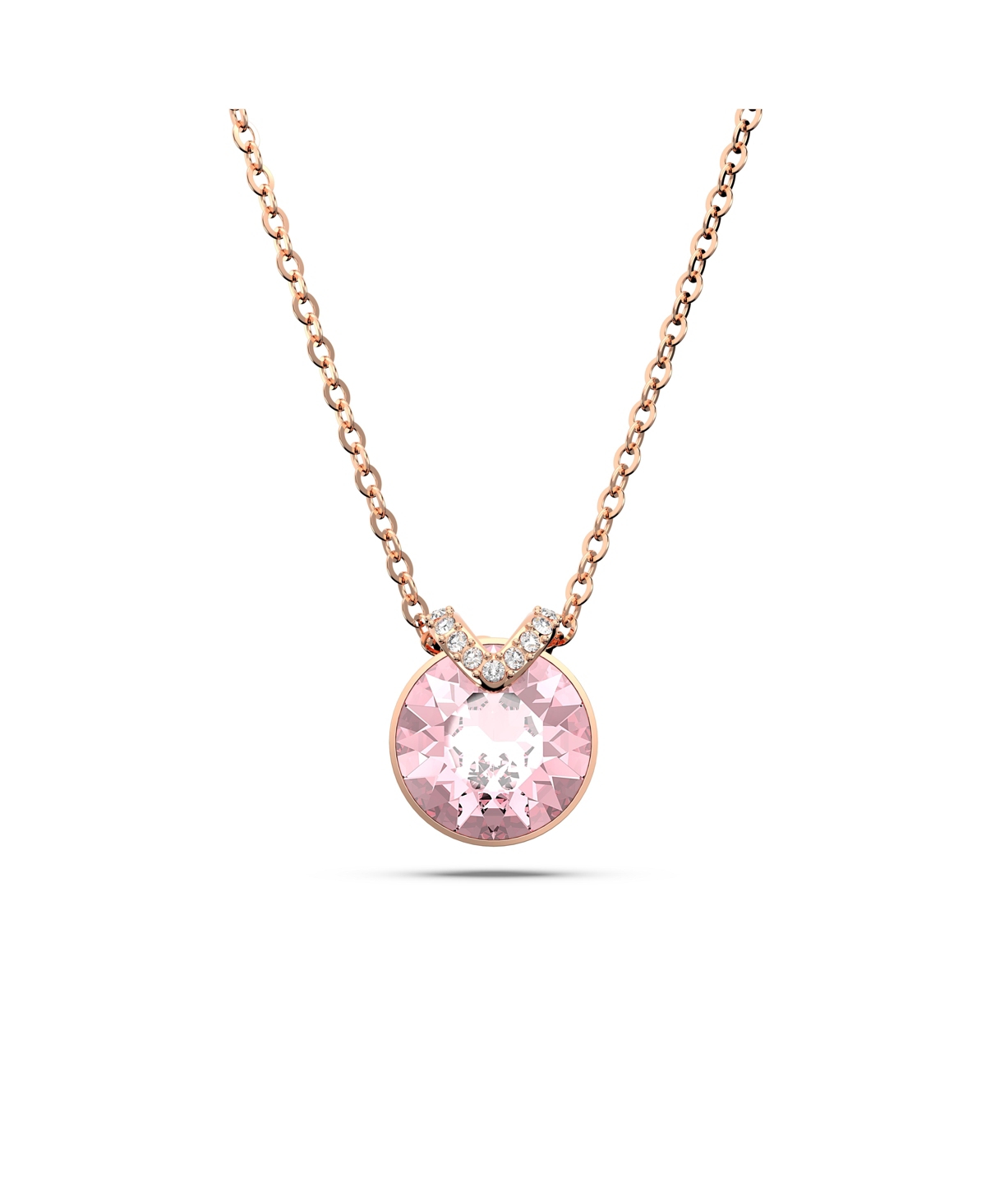 Shop Swarovski Crystal Round Cut Bella V Pendant Necklace In Pink