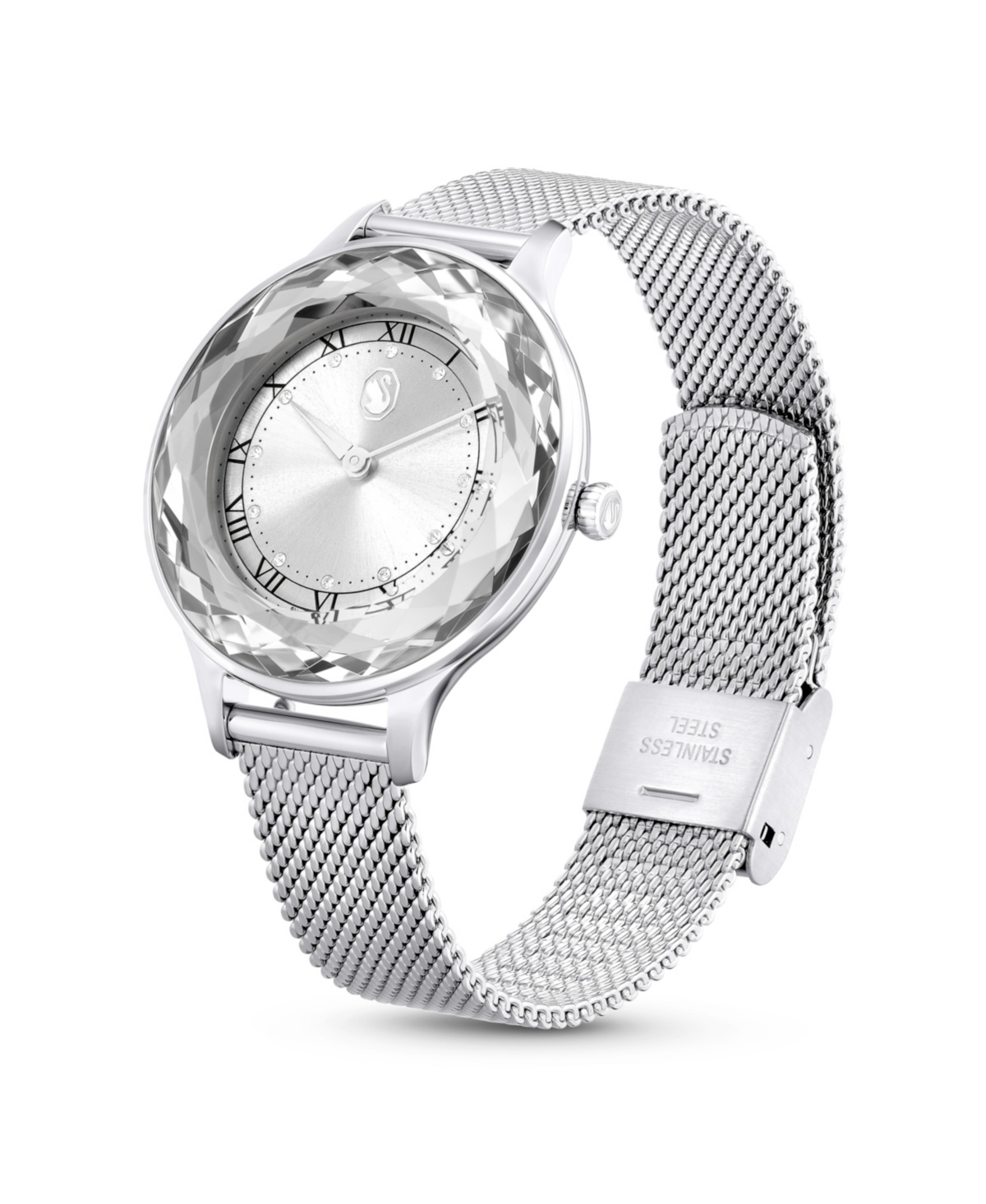 Swarovski Women's Analog Swiss Made Octea NovaTone Stainless Steel Bracelet Watch, 33mm - Silver