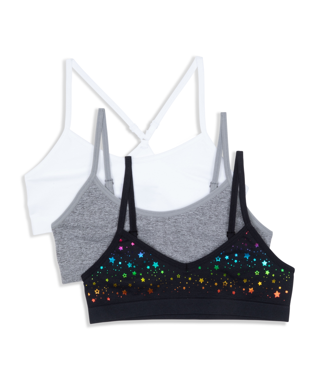 MAIDENFORM BIG GIRLS SEAMLESS CROP BRA, PACK OF 3 