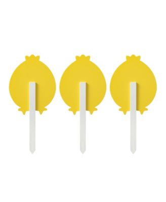15" H Easter Wooden Chick Pick, Yard Stake, Set of 3