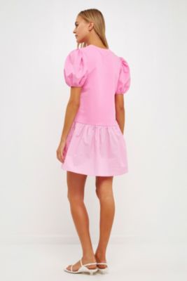 Women's Knit Woven Mixed Dress