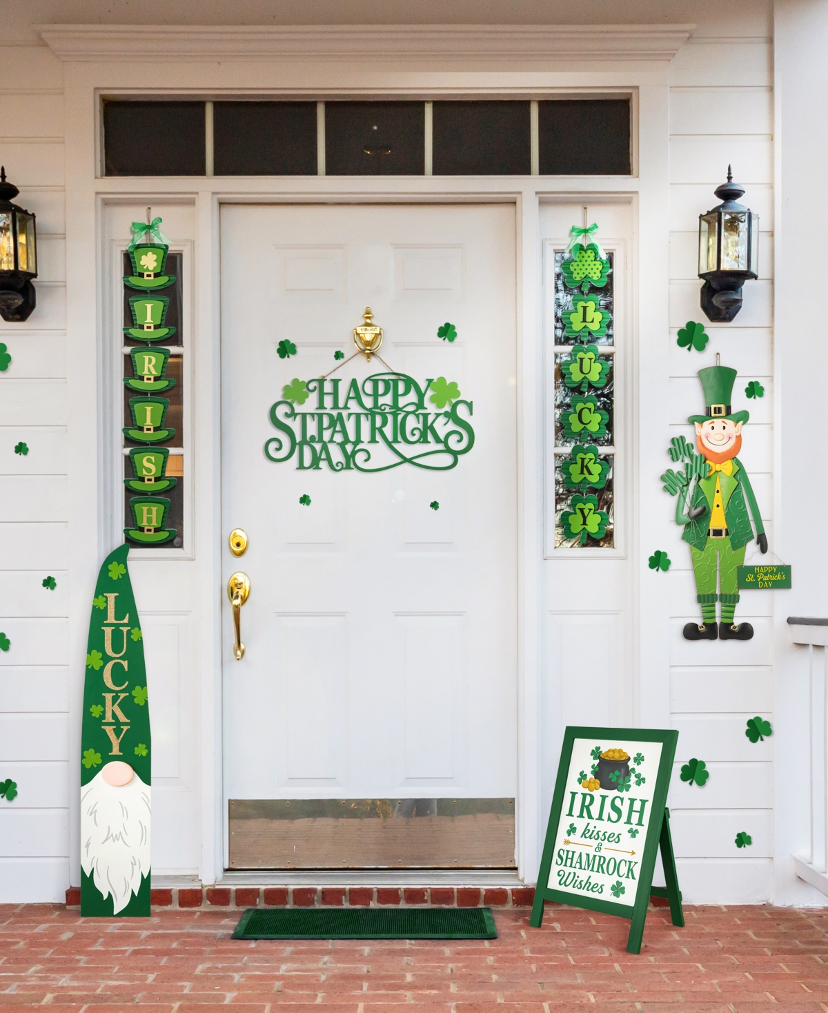 Glitzhome 36" H St. Patrick's Metal Leprechaun Yard Stake or Standing Decor or Wall Decor