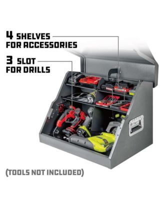 26 Inch Rapid Box Portable Slant Front Power Tool Grey Locker Box