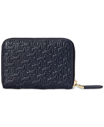 Lauren Ralph Lauren Debossed Monogram Leather Zip-Around Wallet ...