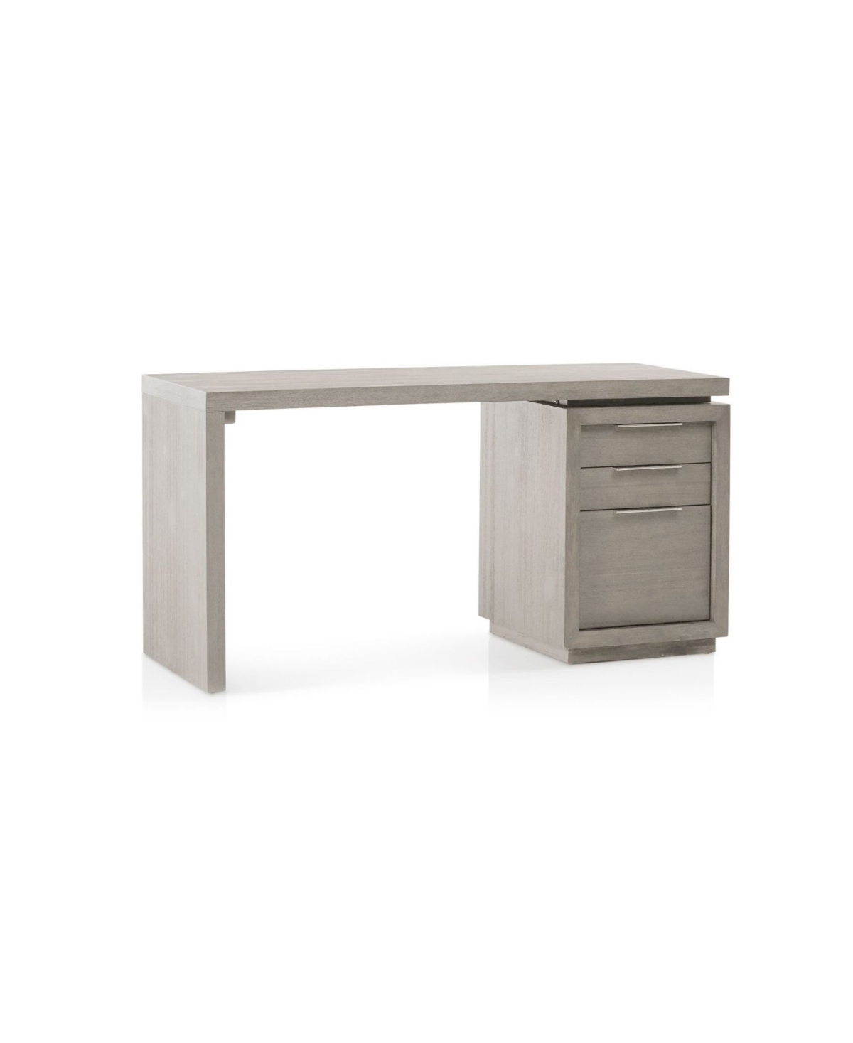 Furniture Oxford 60" Wood Three-drawer Single Pedestal Desk In Mineral Gray