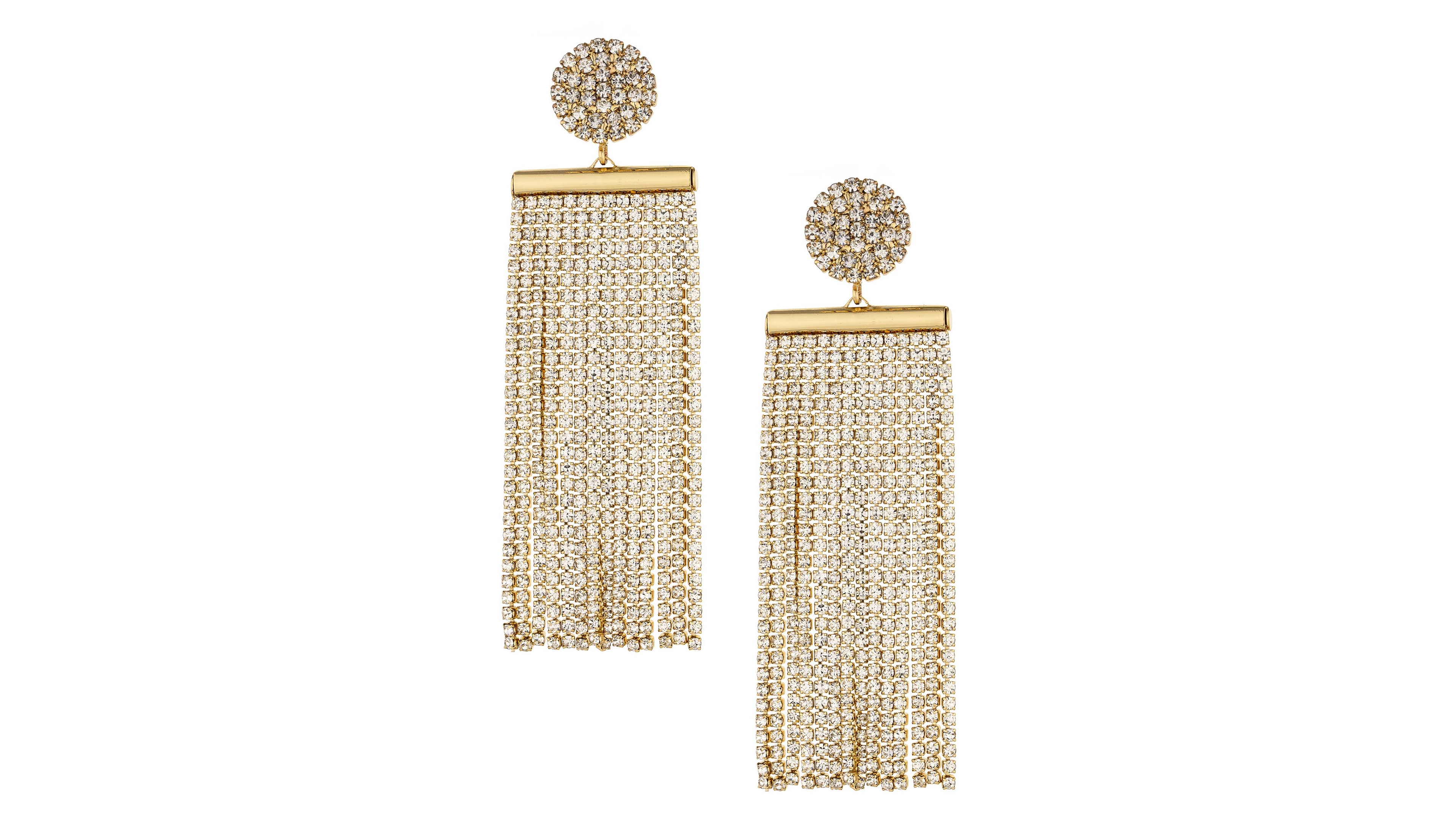 Ettika All The Movement Glass Fringe Earrings