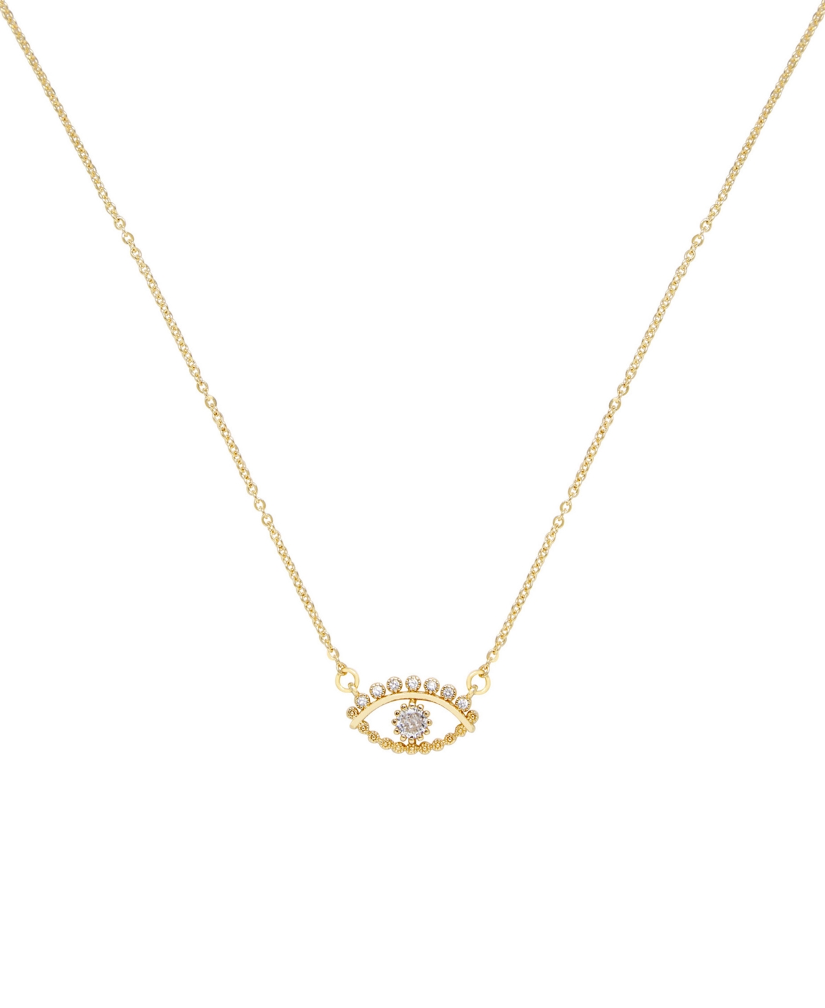 All Knowing Eye Faux Cubic Zirconia Necklace - Gold