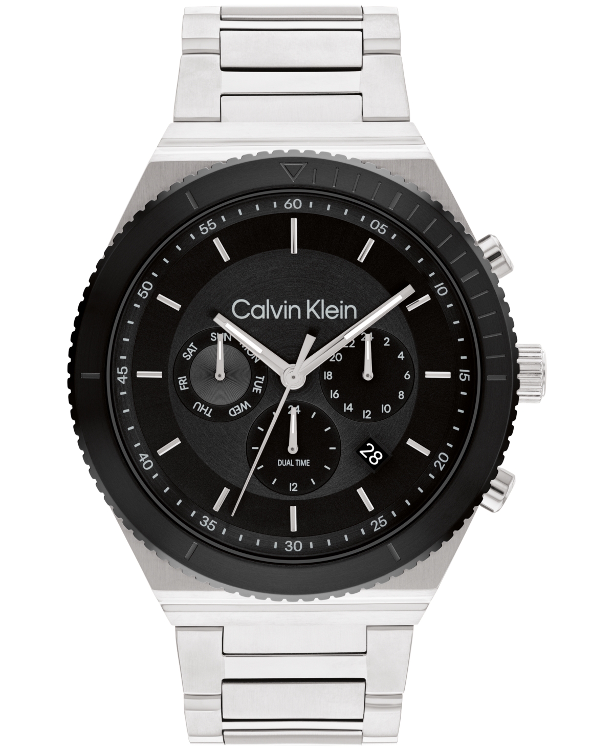 Calvin Klein Men's Silver-tone Stainless Steel Bracelet Watch 44.5mm