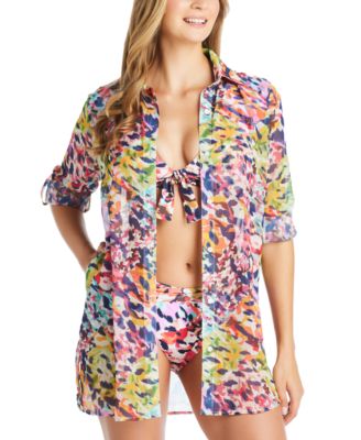Bleu by Rod Beattie - Women's Party Animal Chiffon Shirt Cover-Up