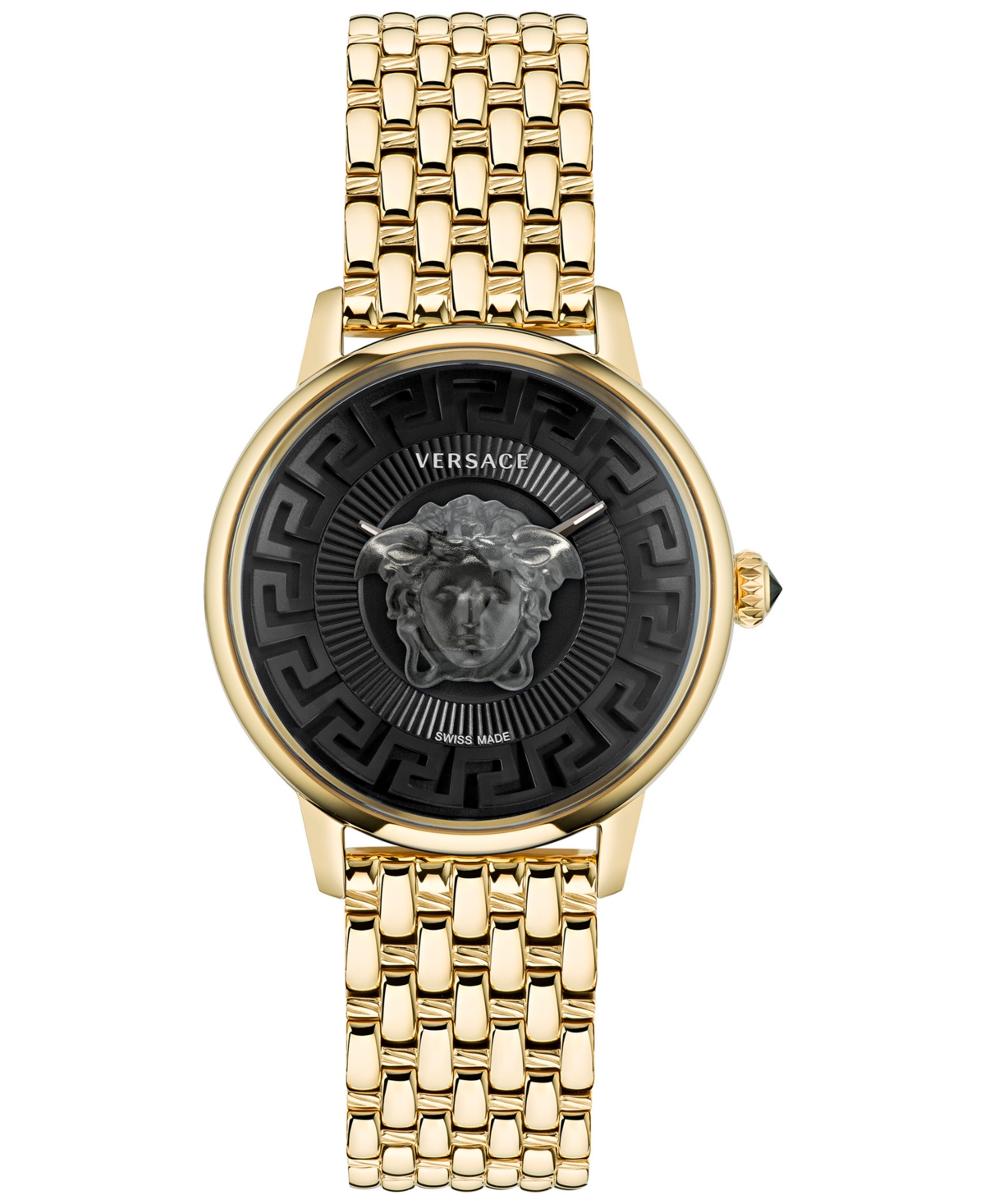 Shop Versace Women's Swiss Medusa Alchemy Gold Ion Plated Bracelet Watch 38mm In Ip Yellow Gold