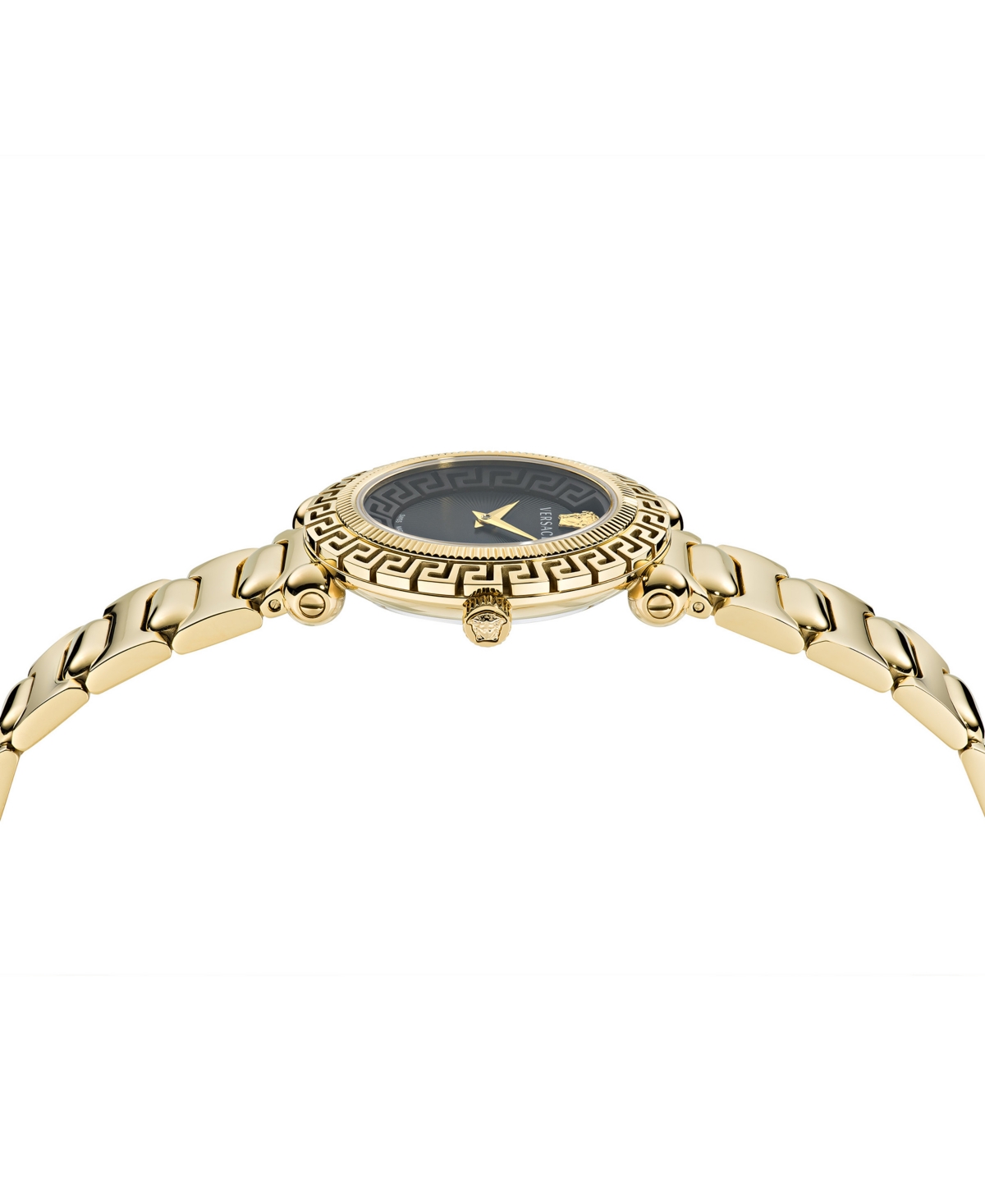 Shop Versace Women's Swiss Greca Twist Gold Ion Plated Bracelet Watch 35mm In Ip Yellow Gold