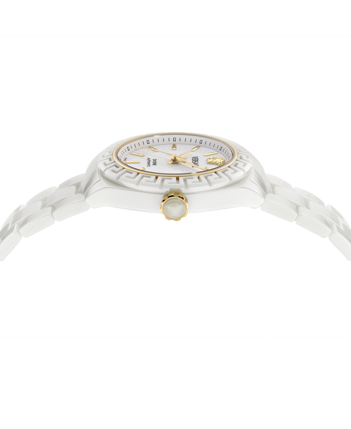 Shop Versace Women's Swiss Automatic Dv One White Ceramic Bracelet Watch 40mm