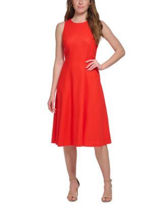 Tommy Hilfiger - Women's Round-Neck Sleeveless A-Line Dress