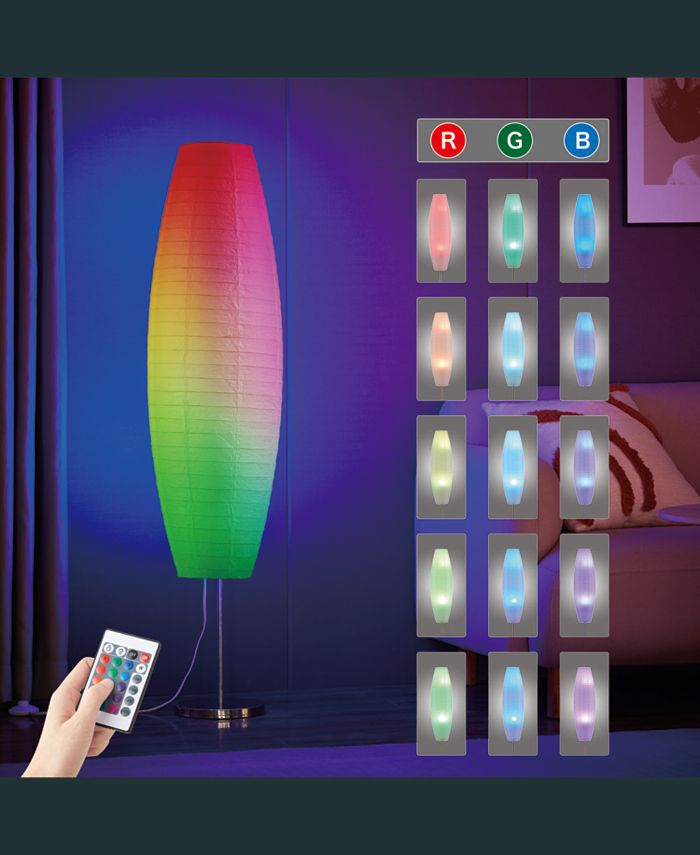 LIGHTACCENTS Diploma Color Changing Rgb Chrome Floor Lamp With Paper