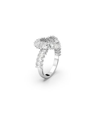Crystal Heart, White Matrix Cocktail Ring