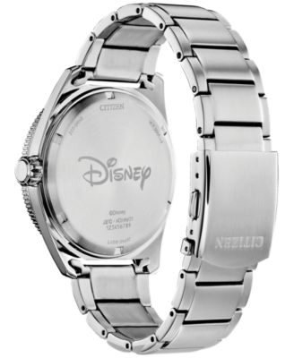 Eco-Drive Men's Disney Mickey Mouse Stainless Steel Bracelet Watch 43mm