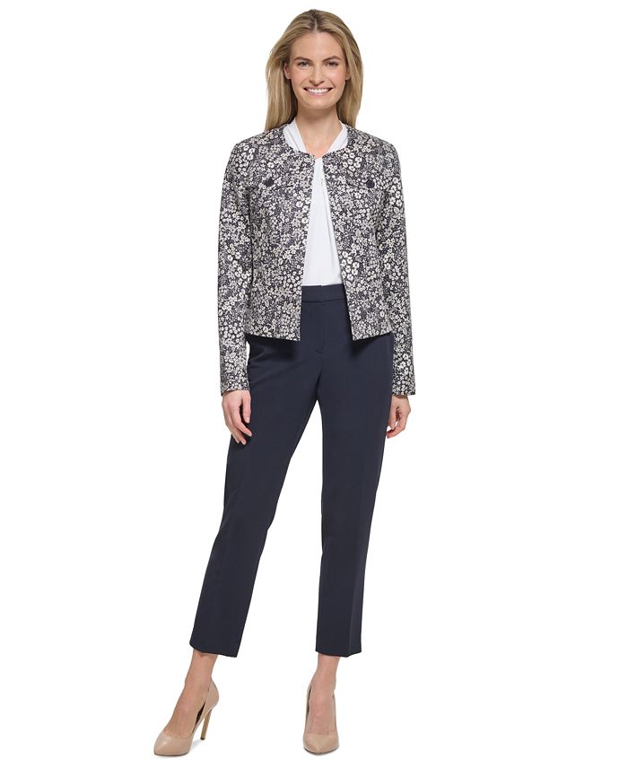 Tommy Hilfiger Women's Ditsy Floral-Print Open-Front Jacket - Macy's