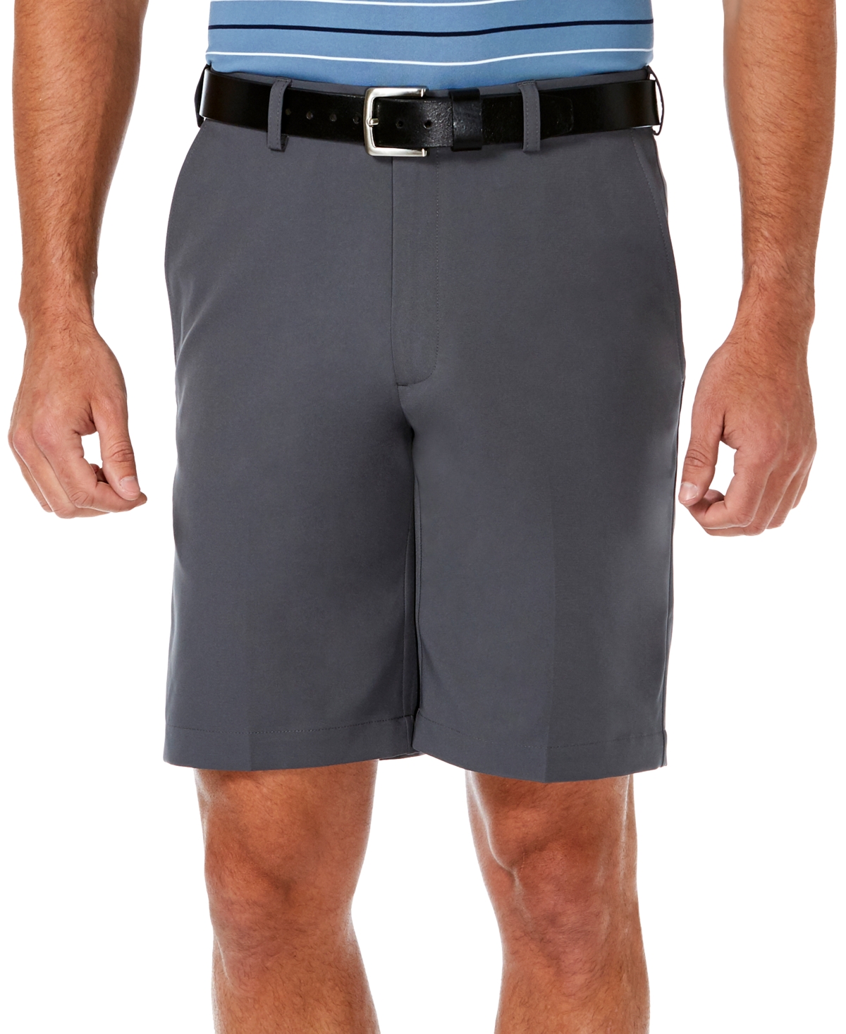 Haggar Men's Cool 18 Pro Flat Front Classic-fit 9.5" Shorts In Grey