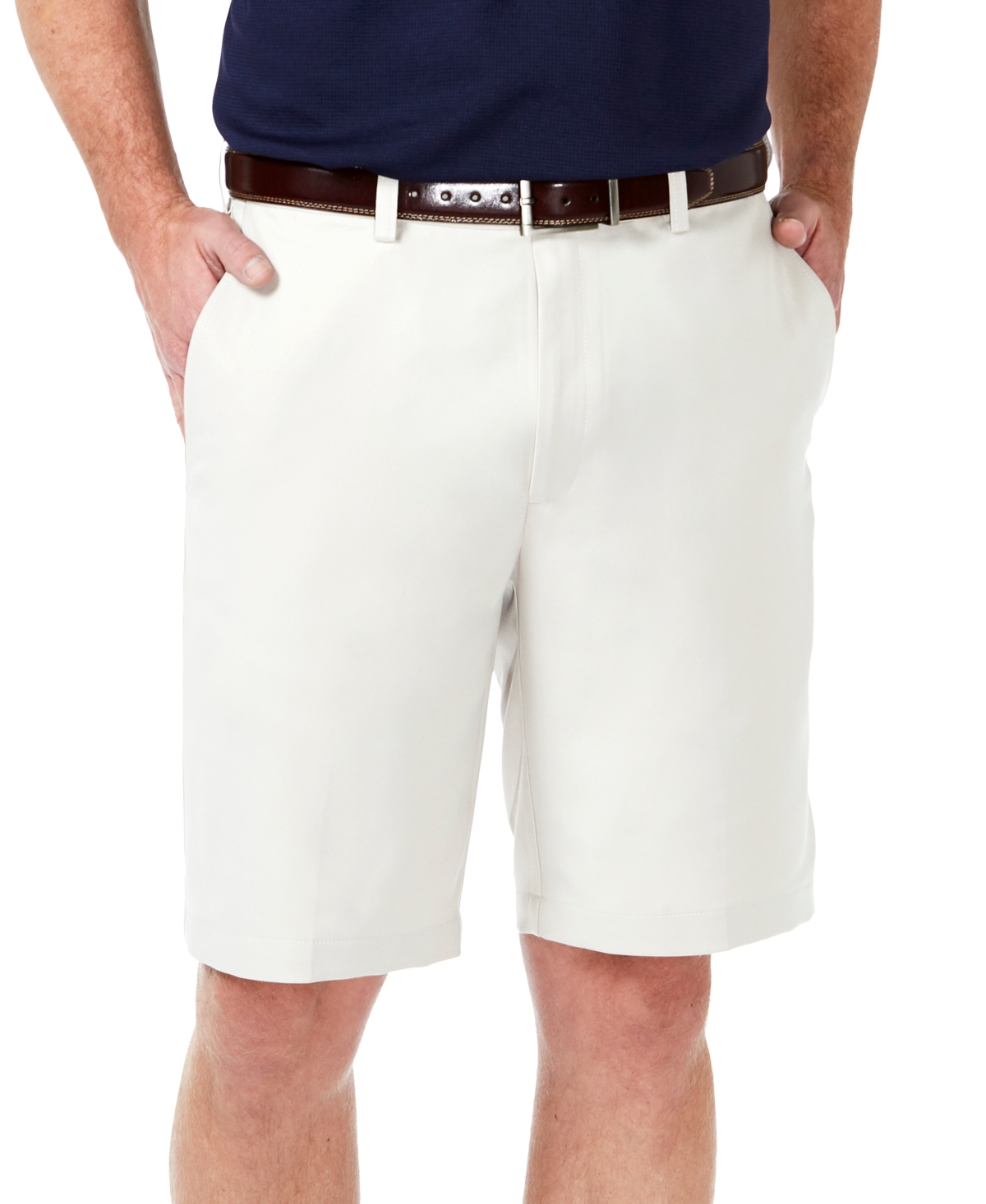Shop Haggar Men's Cool 18 Pro Flat Front Classic-fit 9.5" Shorts In White