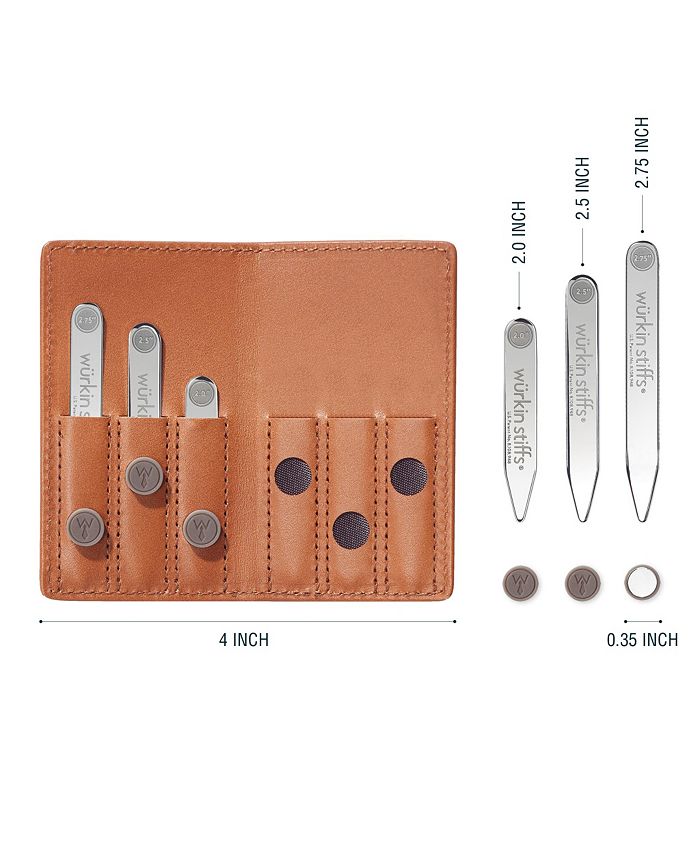 Wurkin Stiffs Tan Power Stays Leather Travel Set Collar