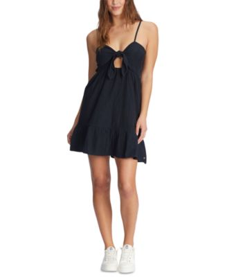 Roxy - Juniors' Moonlit Tide Tie-Front Flounce-Hem Dress
