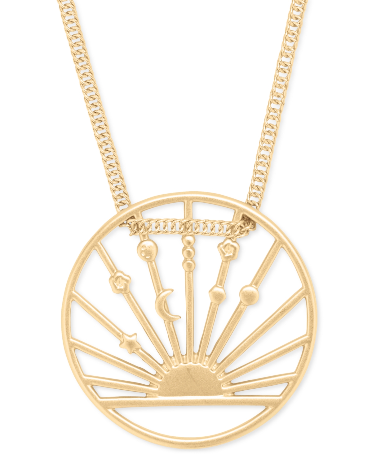 Lucky Brand Gold-tone Sunray Pendant Necklace, 16" + 3" Extender