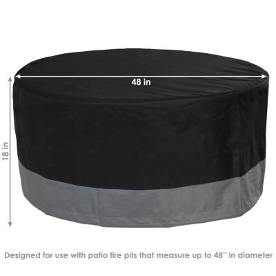 Outdoor Heavy-Duty Weather-Resistant 300D Polyester Round Fire Pit Cover