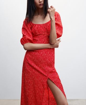 mango flowy midi dress Flowy dress with gathered waist